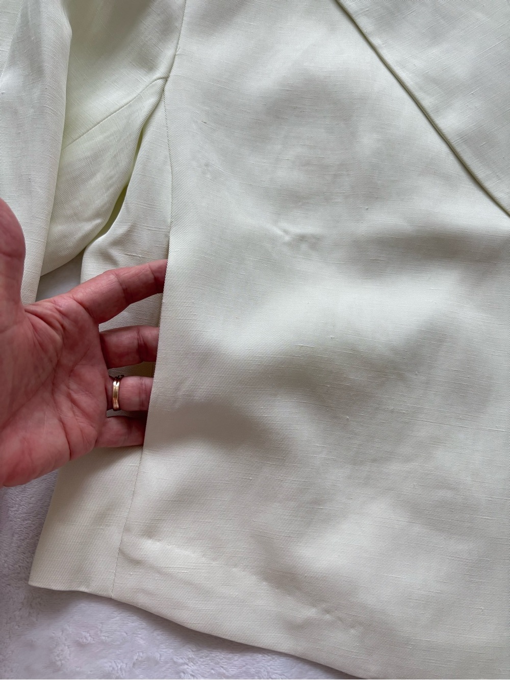 7 FOR ALL MANKIND Long Sleeve Oversized Linen Blend Cropped Ivory Blazer--NWT--S - Picture 8 of 15
